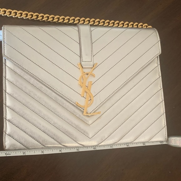 “SOLD” YSL Envelope Chain Bag Gold & Silver - Picture 12 of 15